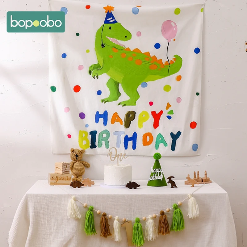 

Dinosaur Party Supplies Little Dino Party Theme Decorat Banner Set for Baby Birthday Party Hat Hang Cloth 1st Birthday Boy Party