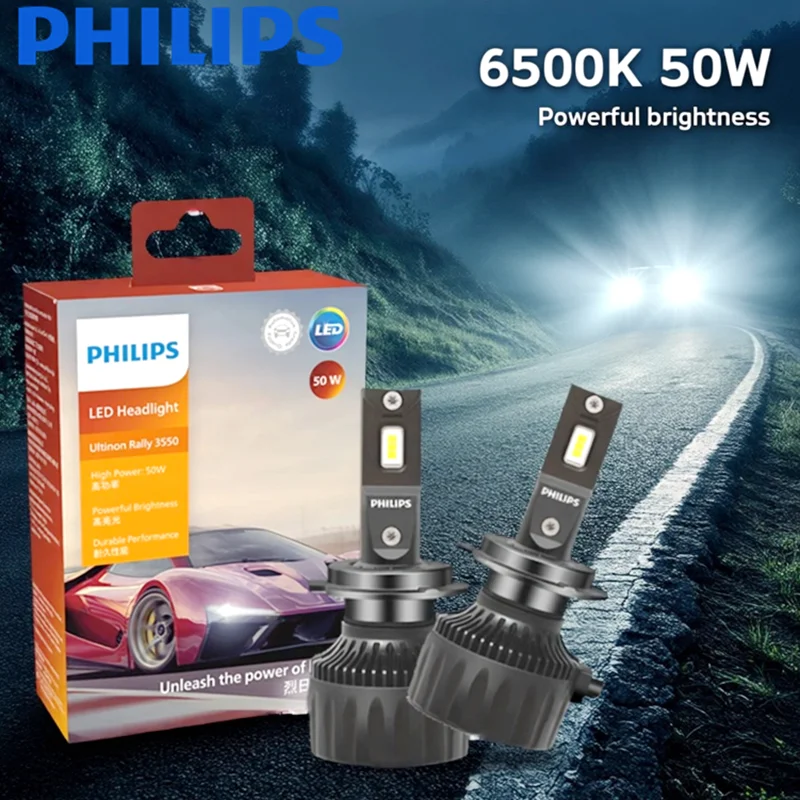 

Philips Ultinon Rally 3550 H7 Led Headlights High Power 50W H4 H8 H9 H11 9005 HB3 9006 HB4 9012 HIR2 Auto Lamp Fog Lights 6500K