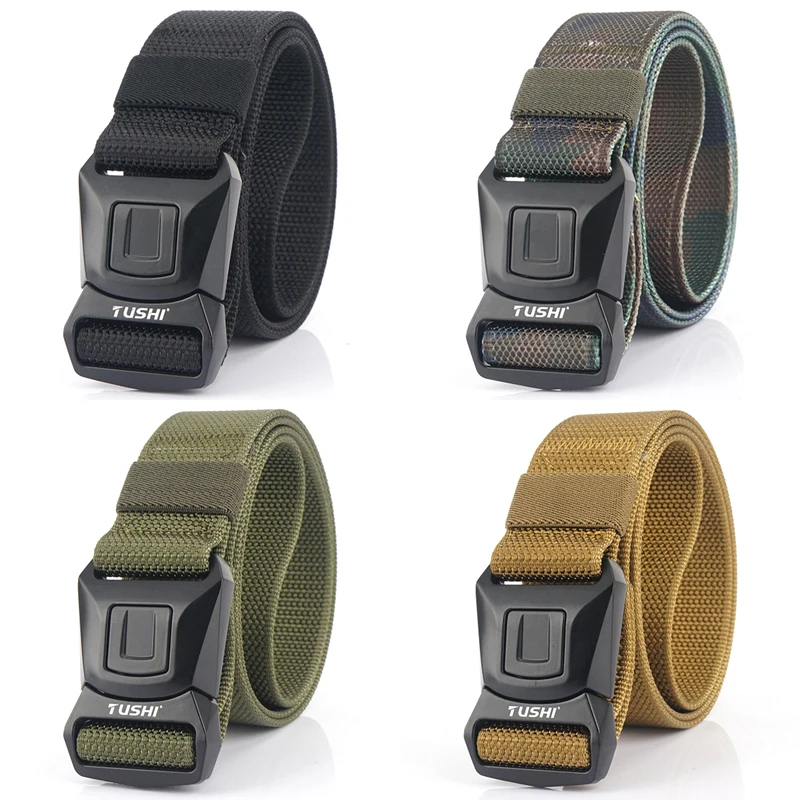 HSSEE Fashion Tactical Girdle for Men 1200D Real Nylon Outdoor Sports Belt Metal Buckle Quick Release Military Army Belt Male