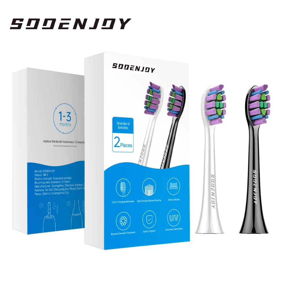 SOOENJOY NB-1 Original Replacement Toothbrush Heads DuPont Soft Sristle Brush Head For NB-1 Sonic Electric Teethbrush