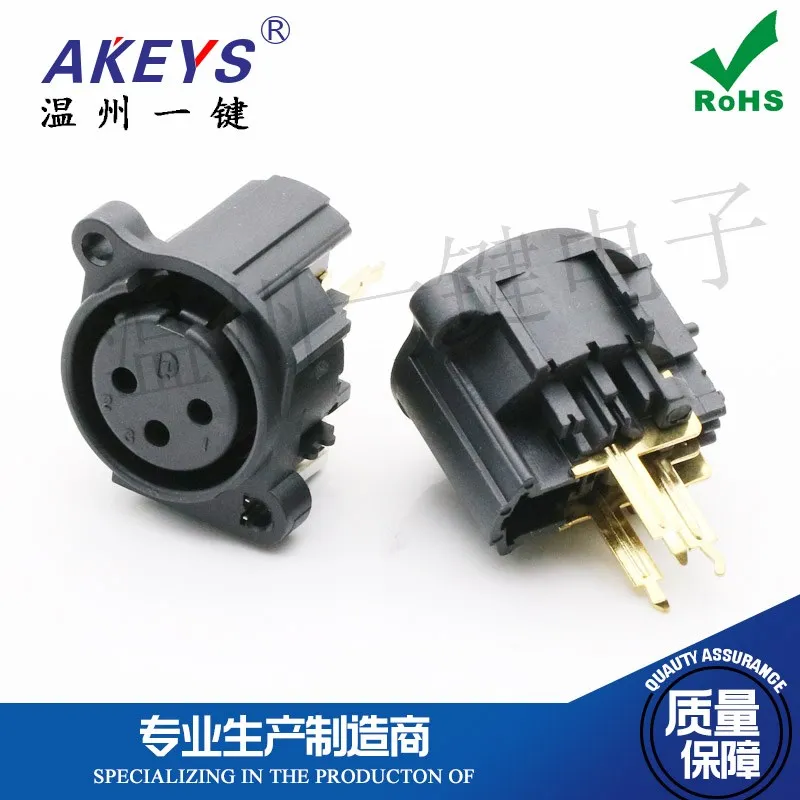 3pcs CT3-04CHF XLR Socket Audio Interface Audio Amplifier Three-Core Three-Leg Direct Plug XLR Socket Cannon USB