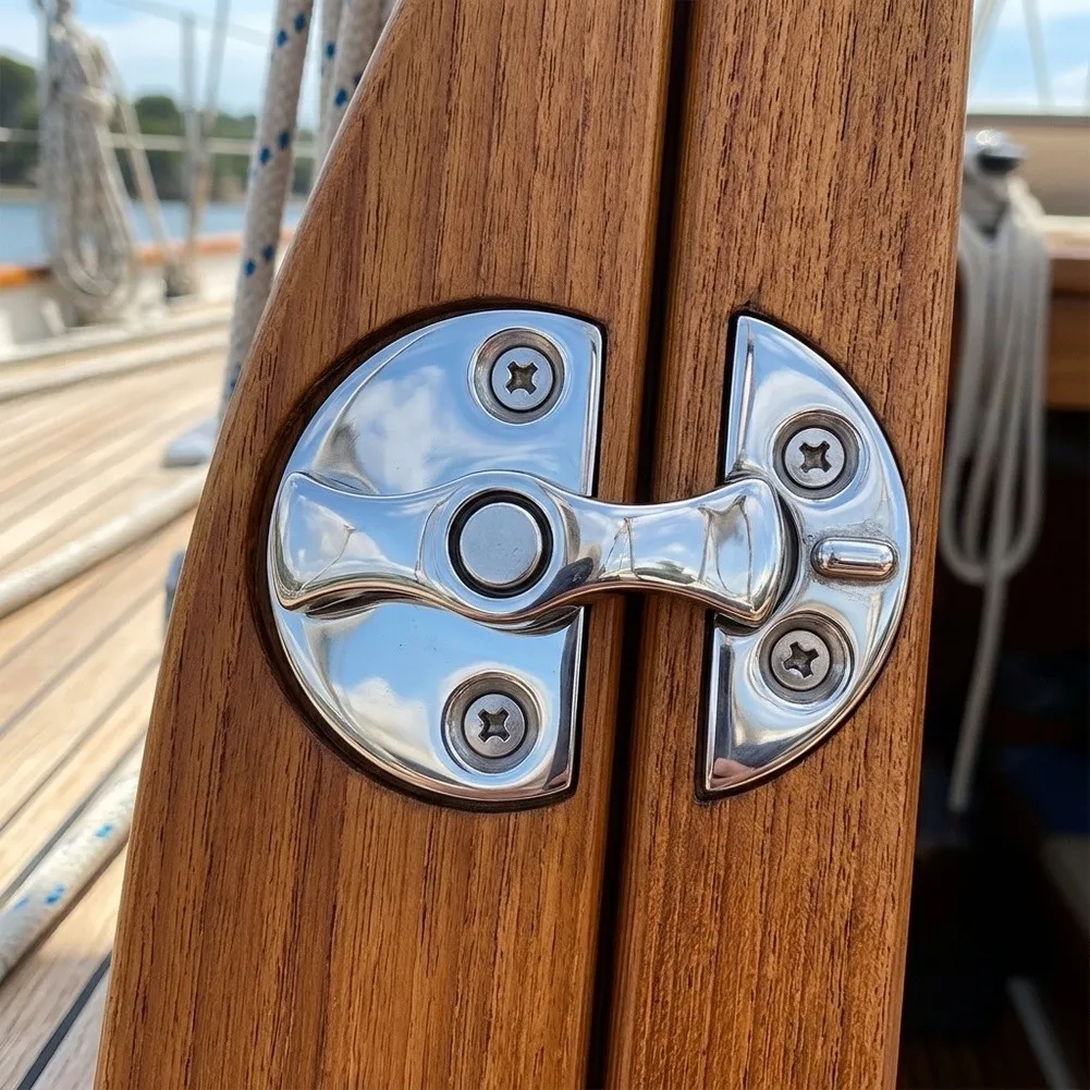 Stainless Steel 45mm Diameter Folding Hinge For Marine Use 180 Degree Rotation Twist Catch B Hole 4mm C Hole 3.5mm