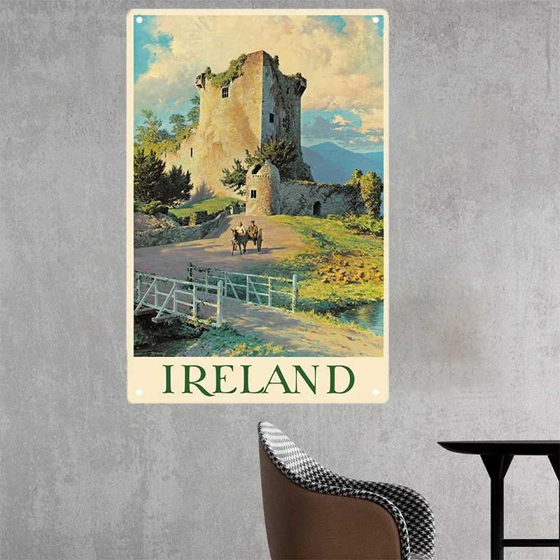 Landscape Ireland City Tin Sign Dublin Metal Signs Vintage Retro Metal Plate Decorative Plaque for Home Club Wall Decor Gift