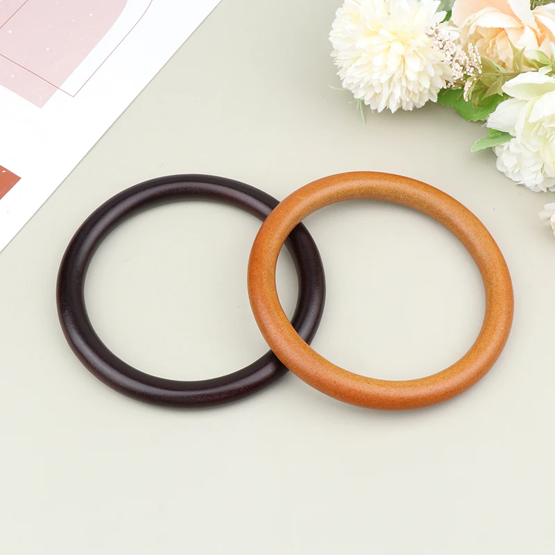 1Pcs Round Wooden Bag Handle Ring DIY Purse Handbag Handles Replacement Luggage Handcrafted Bag Making Accessories