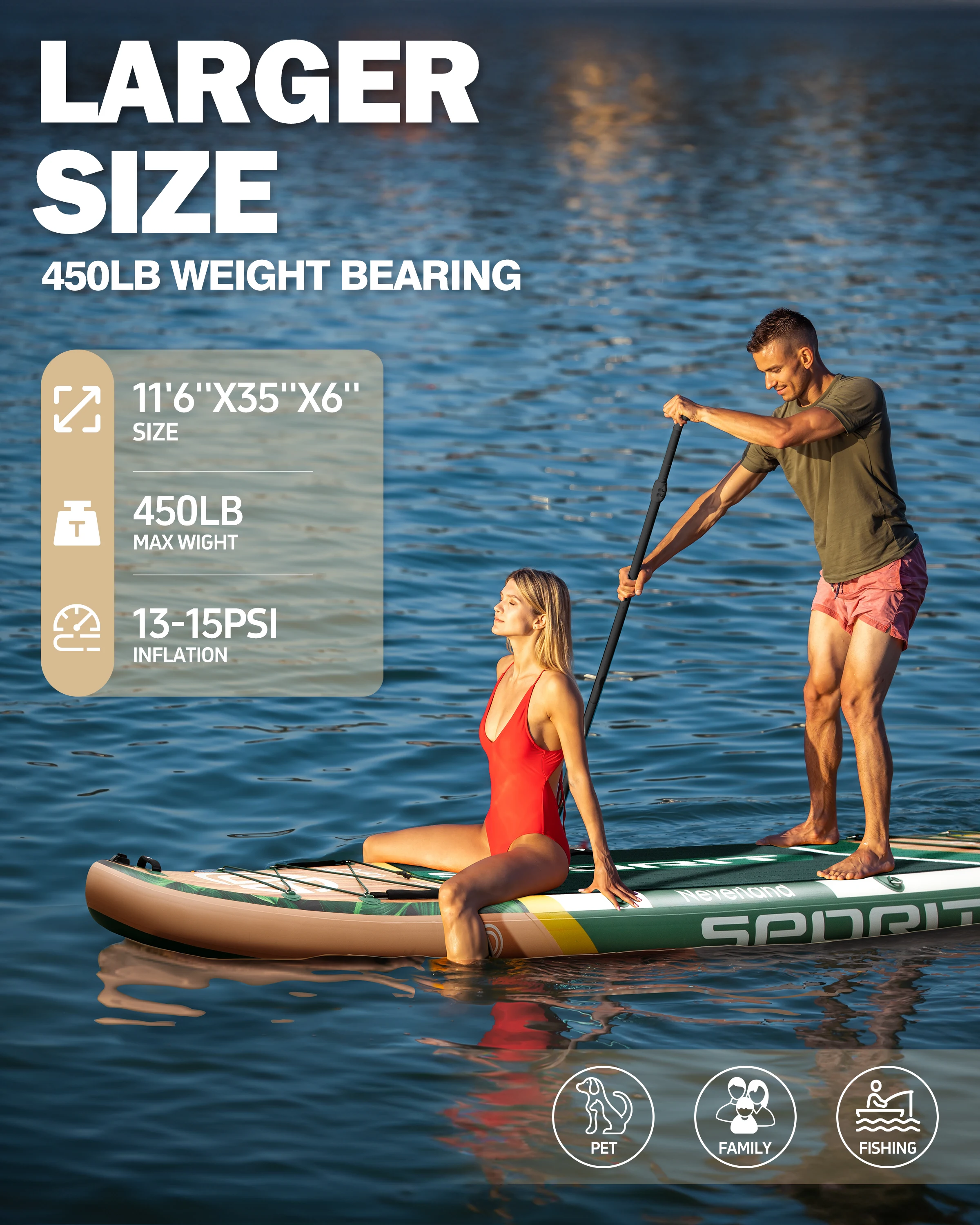 Myboat Waterproof Inflatable Paddle Board 11'6x35''x6''Adult Standing Style Sup Board Aquatic Fishing With Accessories SUB