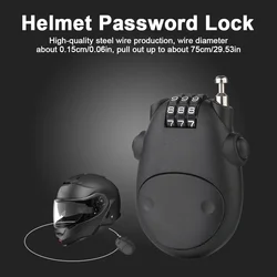 Universal Motorrad Helm Passwort Sperren Teleskop Draht Seil Stahl Kabel Code Lock Koffer Auto Schlitten Helm Passwort Lock