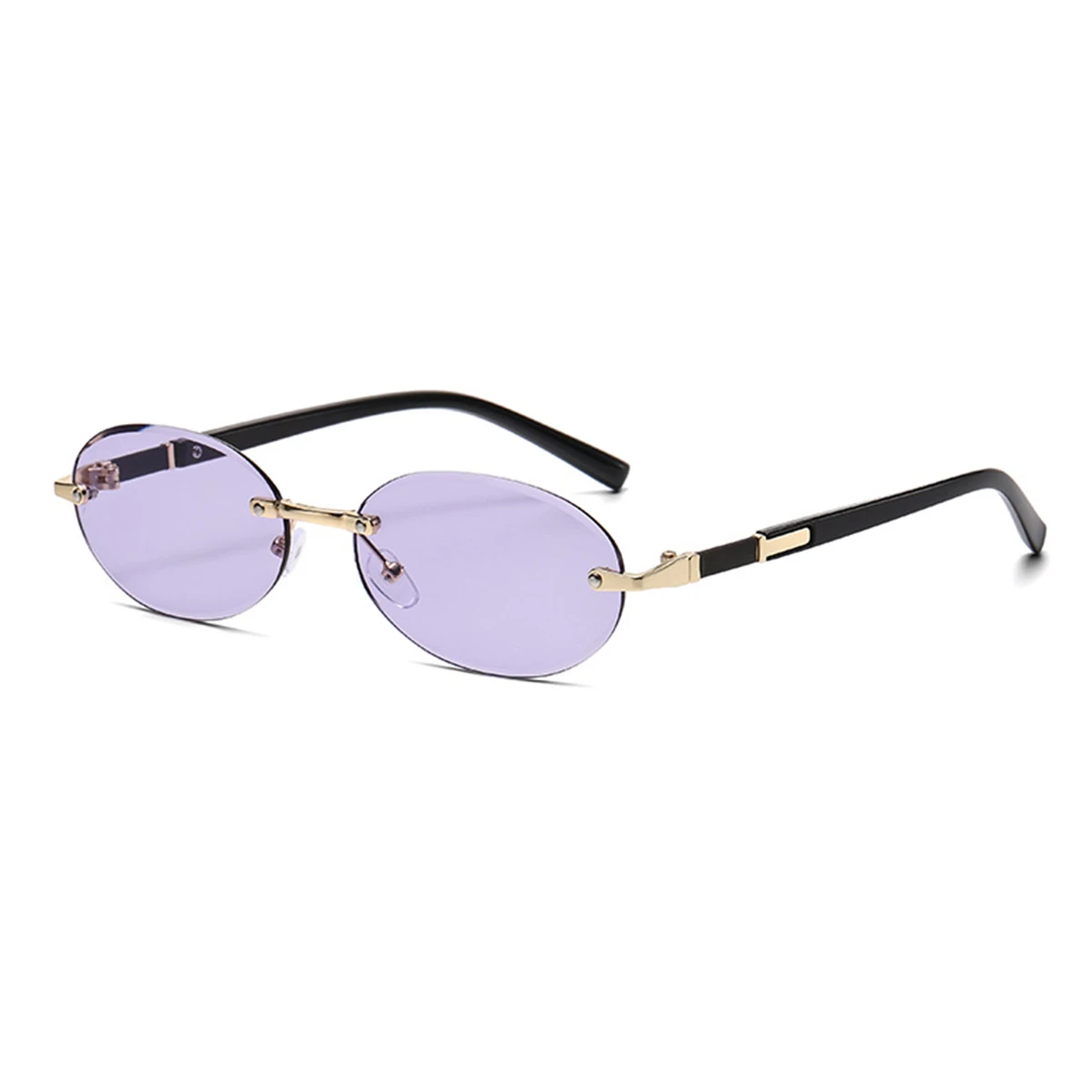Trendige Sonnenbrille mit geschnittenem Rand, personalisierbar, ovaler Rahmen, neue rahmenlose Spicy Girl Hip-Hop-Sonnenbrille, Metall-DAMEN-Sonnenbrille, Herren-Su – Detail 8