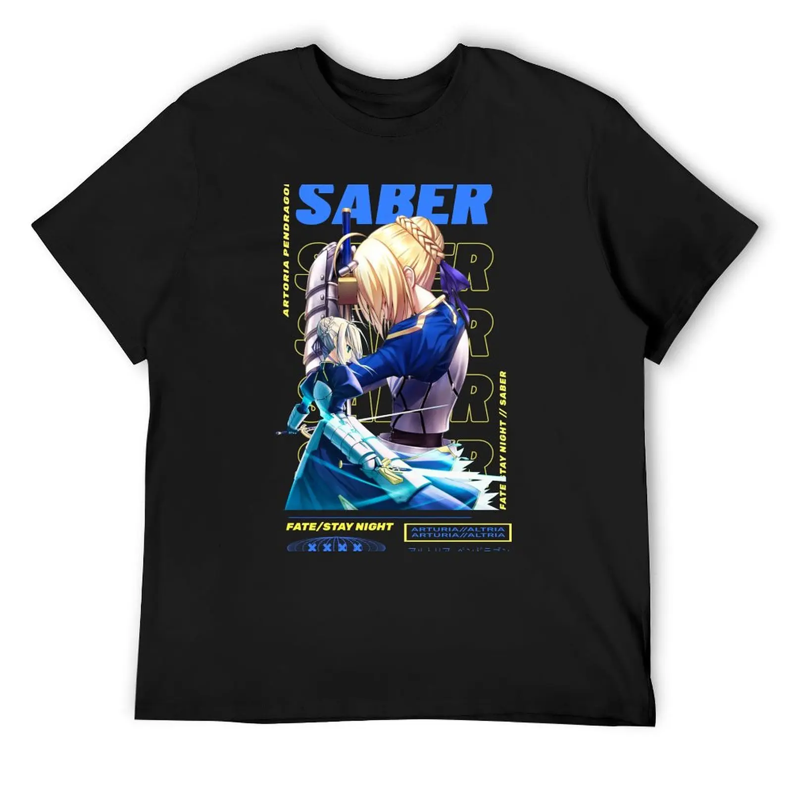 

Saber Fate Stay anime T-Shirt oversized t shirt baggy shirts oversize t-shirts man cotton t shirt men