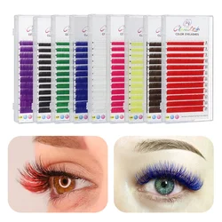 Color Eyelash Extension Brown Purple 8-14 mm Mixed Length Individual Lashes Natural Long C D Curl Soft Colored Lahses