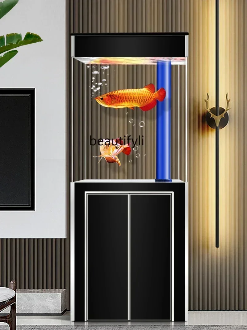 Super White Glass Advanced Fish Tank Bottom Filter Ecological Change Water Living Room Small Fish Globe Aquarium