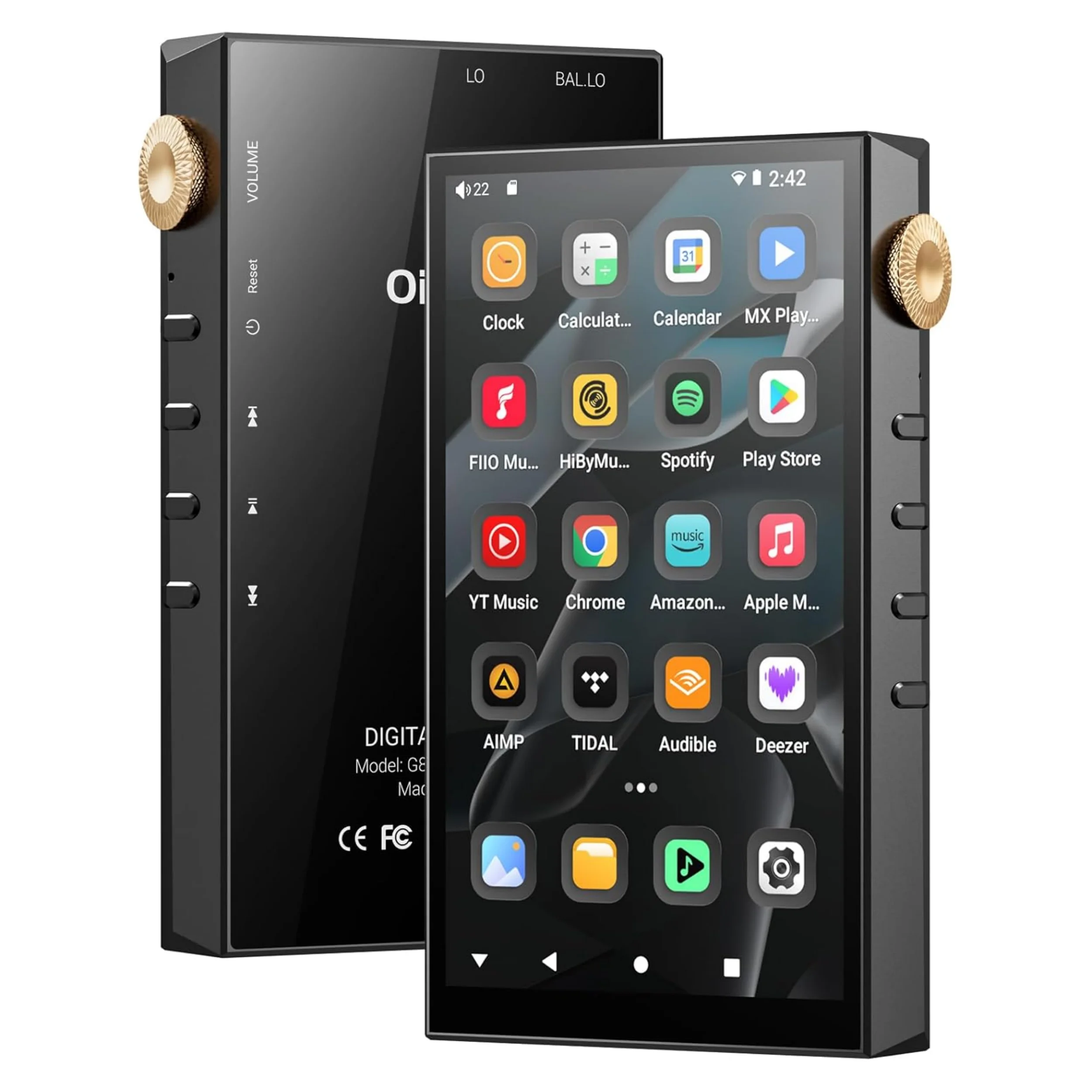 Reproductor de Audio de Alta Fidelidad Hi-Res de 32 GB/160 GB, Bluetooth y WiFi, Balanceado de 4,4 mm, DAC ESS Dual, DSD512 Dig