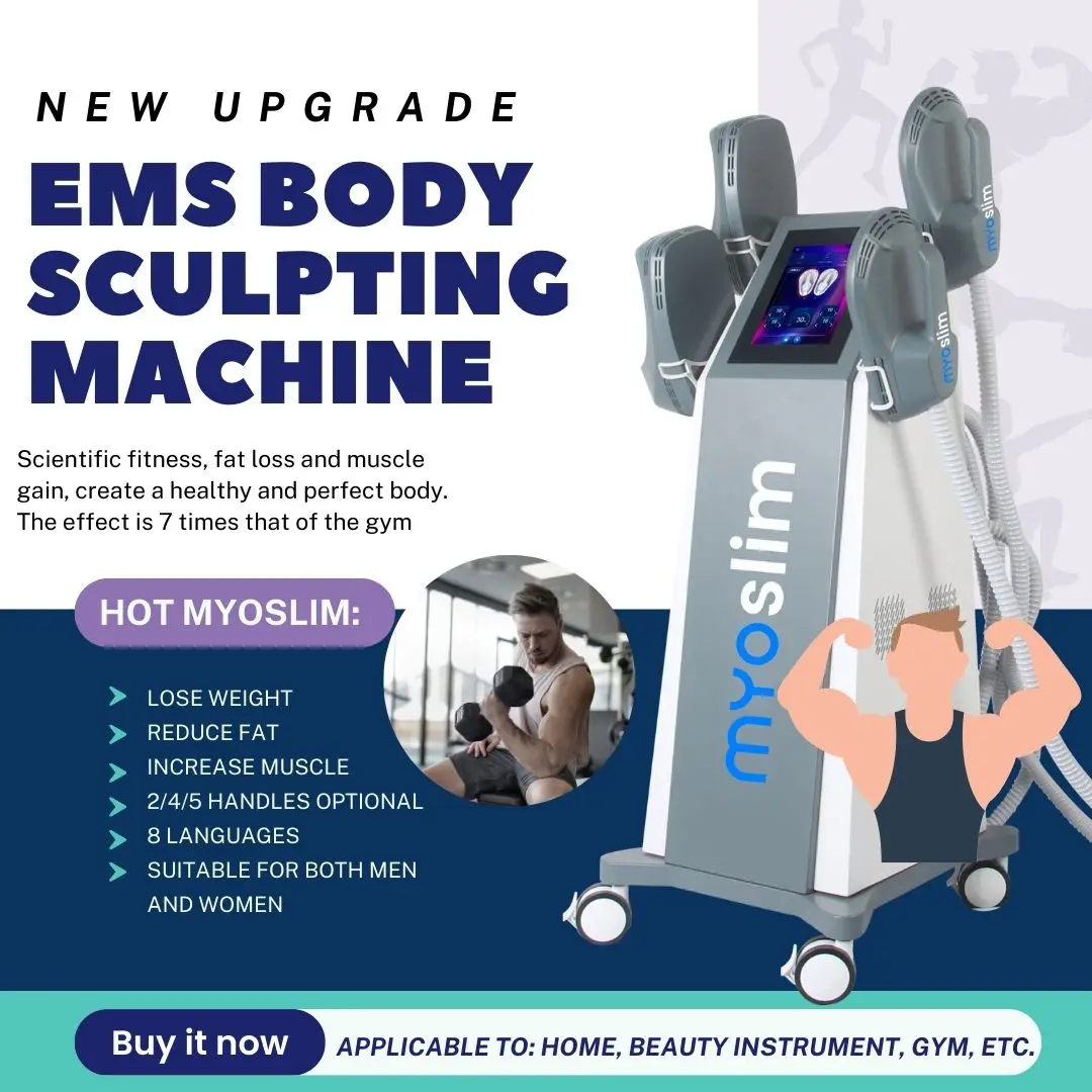 

EMS Body Muscle Stimulator Machine Body Shaping Improve Body Shape 200HZ RF Energy MYOSLIM 15Tesla 6500W HI-emt