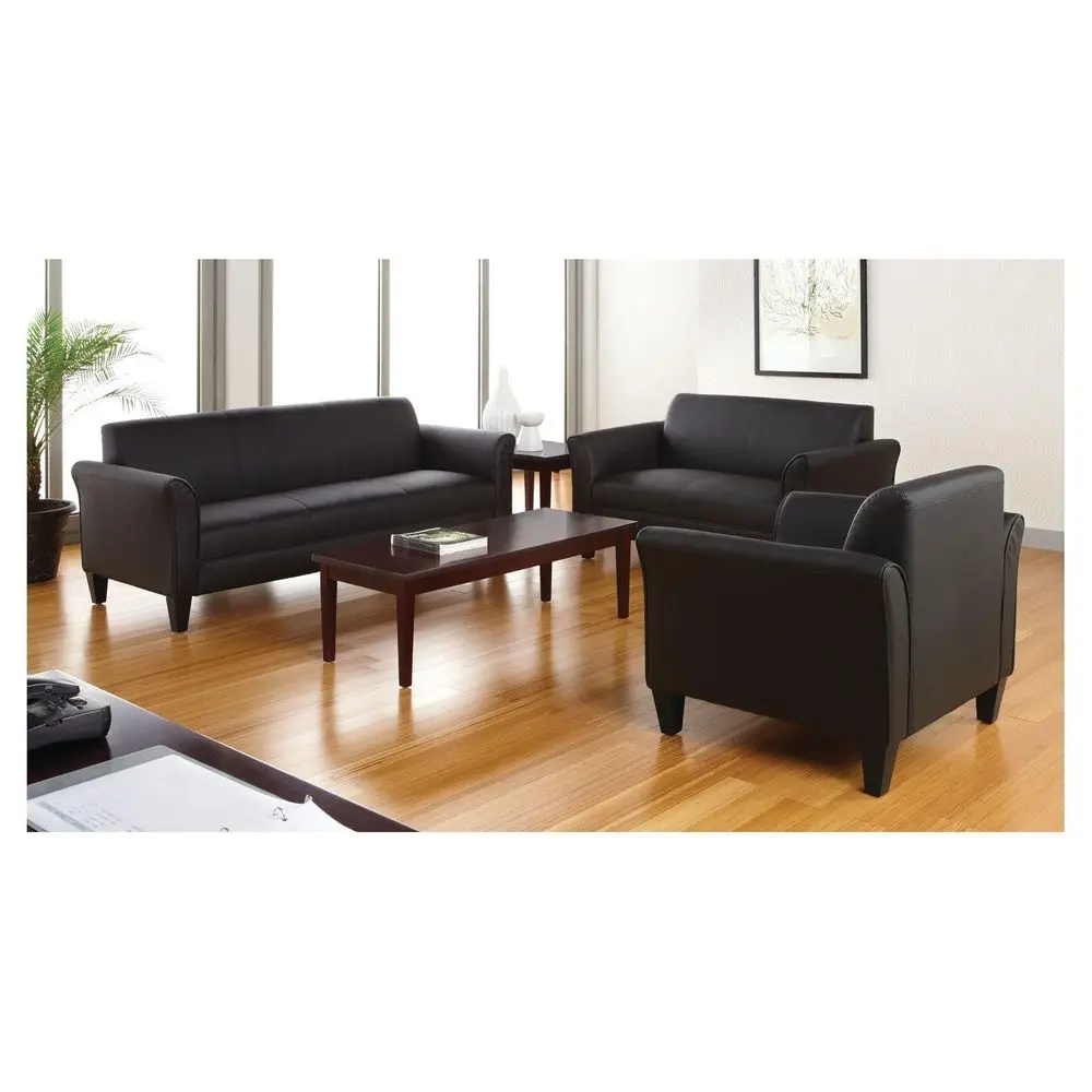 

ALE Reception Lounge Series Club Chair, Black Black Leather
