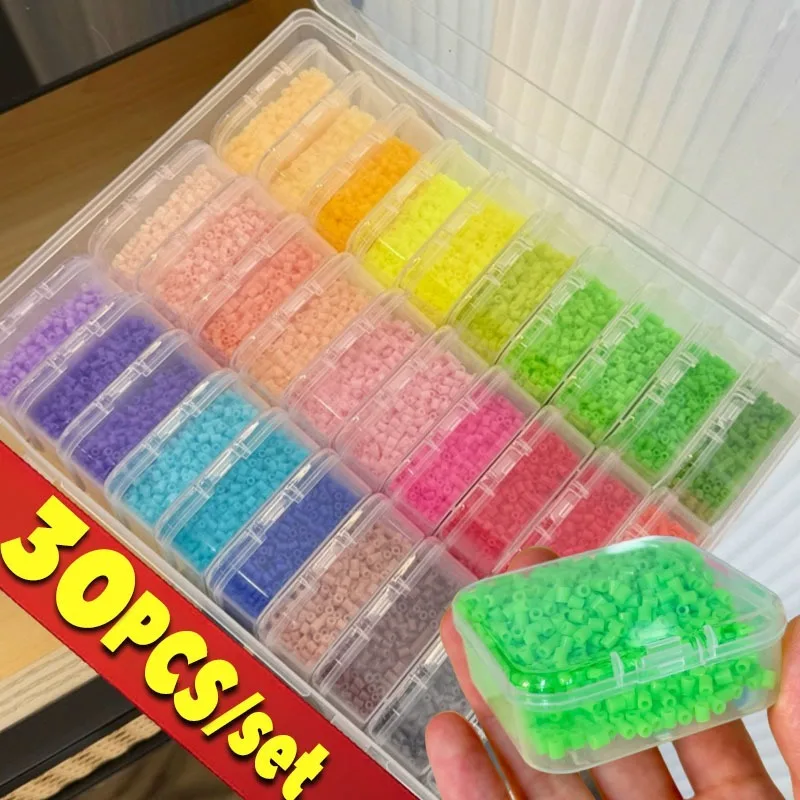 

30Pcs DIY Bead Storage Container Set Clear Plastic Organizer Boxes with Hinged Lids Jewelry Nail Art Storage Containers Supplies