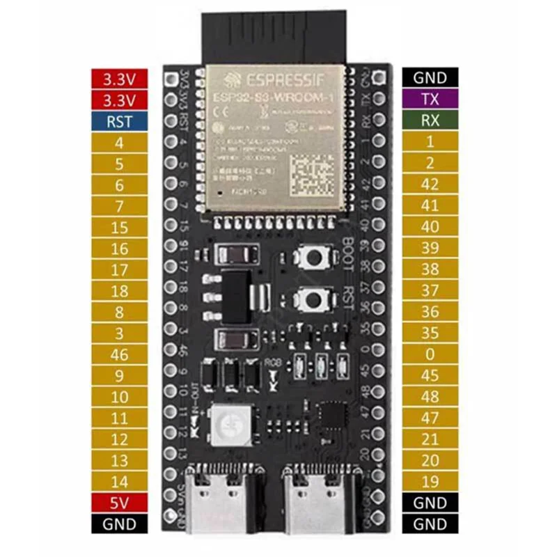 Excelente kit de placa de desarrollo ESP32-S3, módulo BT Wifi 2,4G, interfaz tipo C de 44 pines, Ideal para proyectos Iot