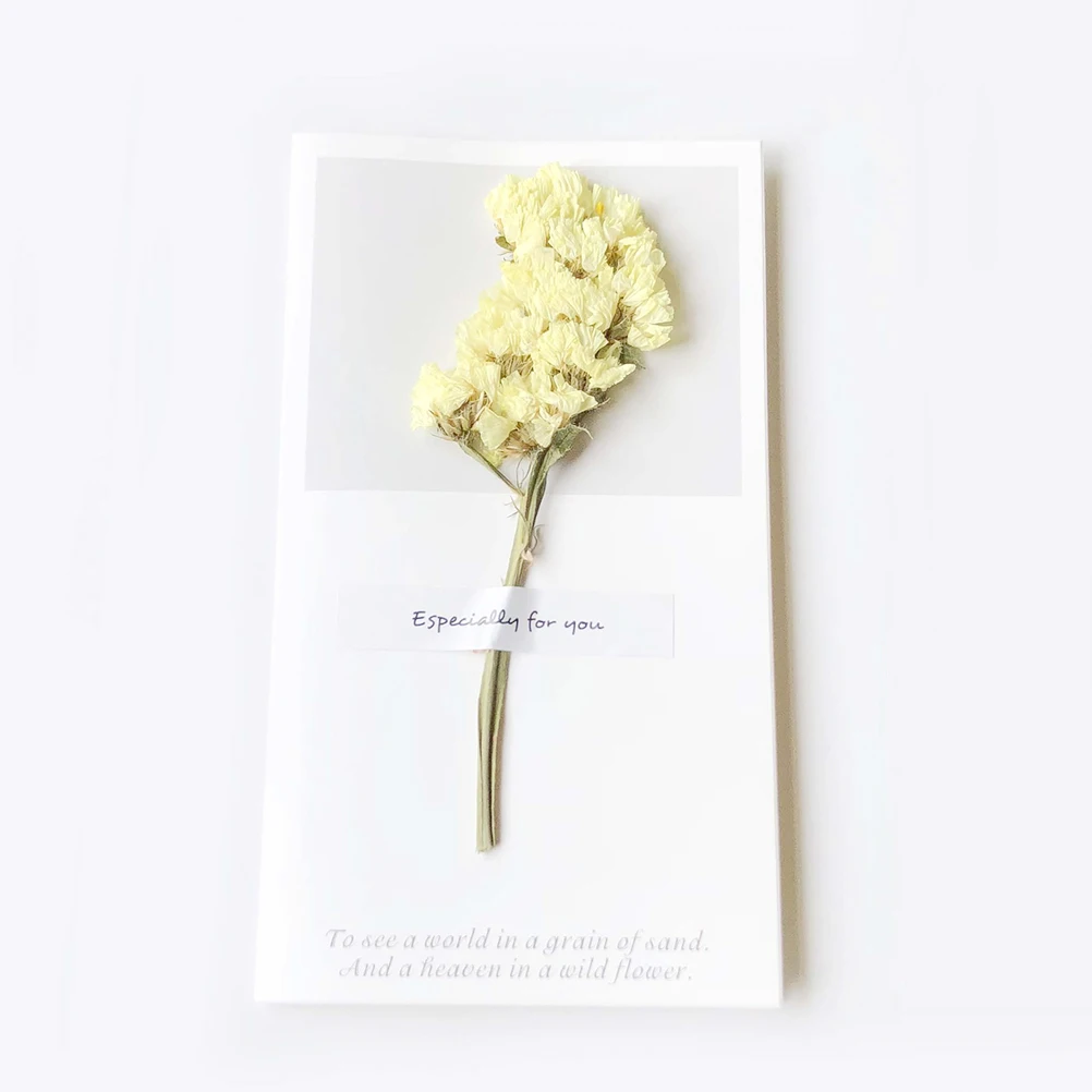 

10 Pcs Cards Dried Flower Greeting Valentine's Day Birthday Niece Paper Assorted Party