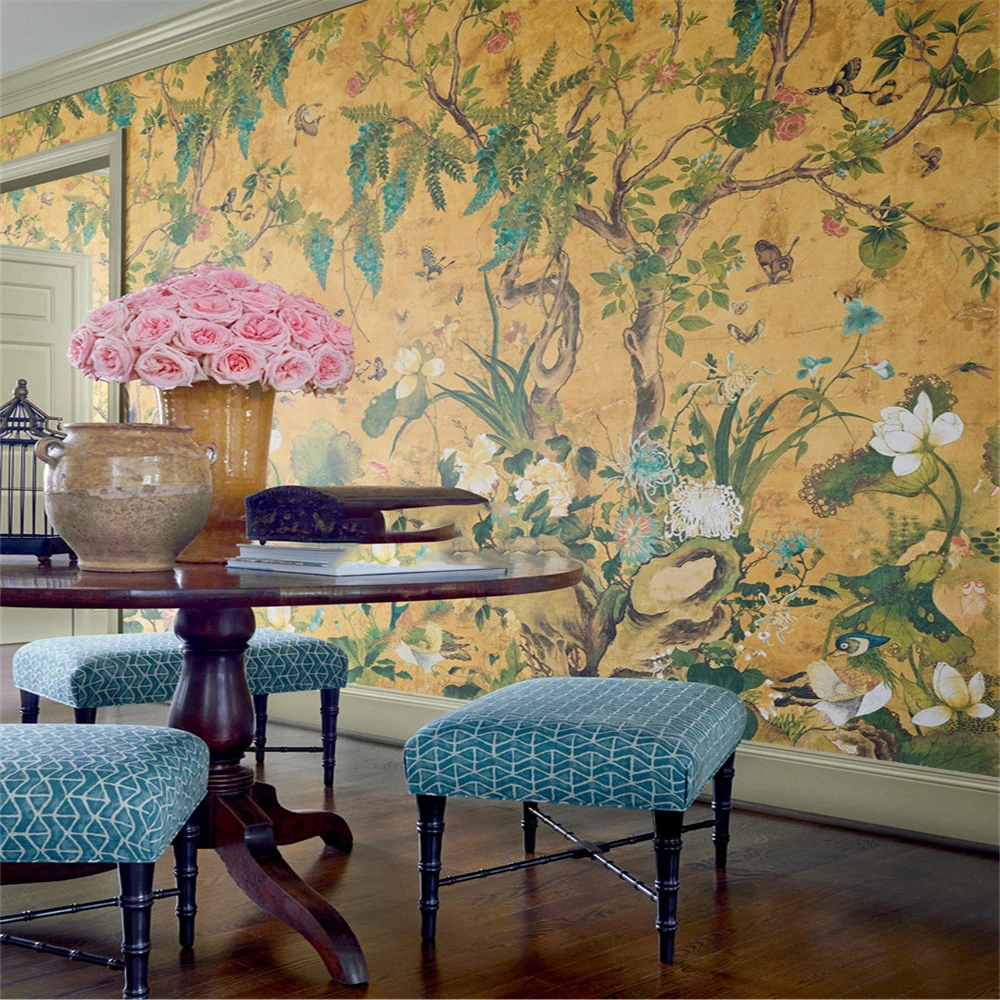 custom floral mural wallpapers for Living room bedroom TV background art wall paper light luxury photo wallpaper home decoration