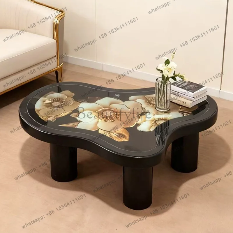 

Modern multi-colored living room home warm small fresh style coffee table