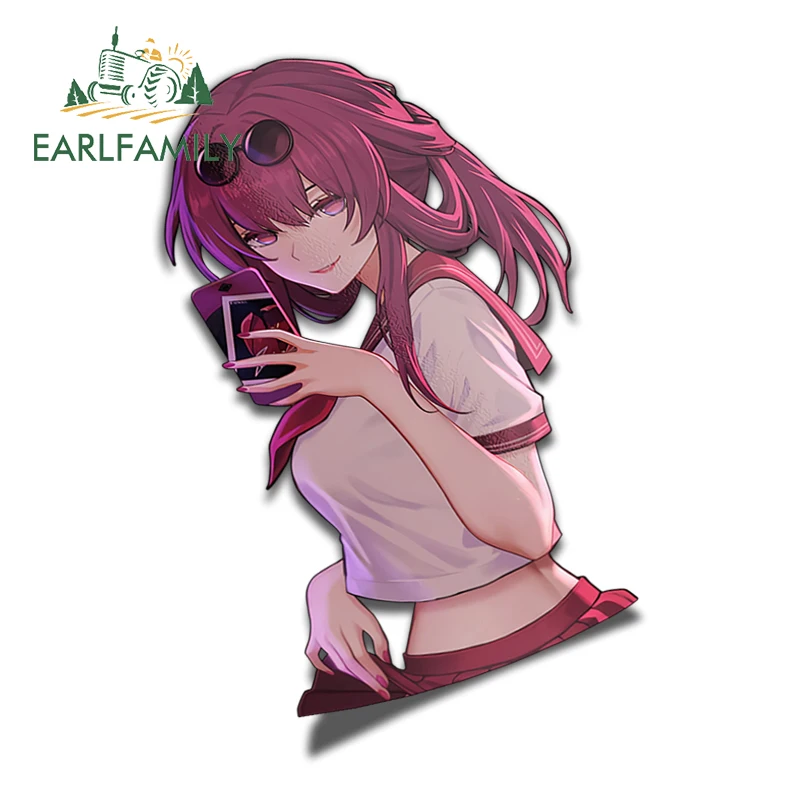 EARLFAMILY 13cm X 8.3cm for Kafka Honkai Star Rail JK Selfie Half Body Car Stickers Waterproof Sunscreen Decals Car Styling