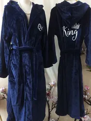 Personalization Hooded Bathrobe for Couples Custom Winter Hooded Bathrobes Wedding  Husband Wife Gift Customized Bath Robes 2023