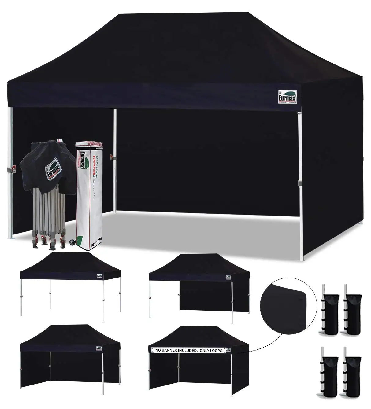 USA 10x15 Pop Up Canopy Tent,Commercial Tent with Patented No-Tip Rolling Bag,4 Zippered Removable Walls,UV & Water Resistant