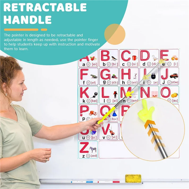SB-8 pezzi puntatore per insegnanti puntatore telescopico puntatore a mano puntatore retrattile aiuto per la lettura delle dita per la lavagna di presentazione