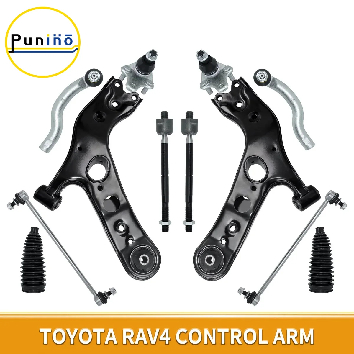 

Punino 12pcs Front Lower Control Arm Ball Joint Tie Rod Boot for Toyota RAV4 2006 2007 2008 2009 2010 2011 2012 - 2018