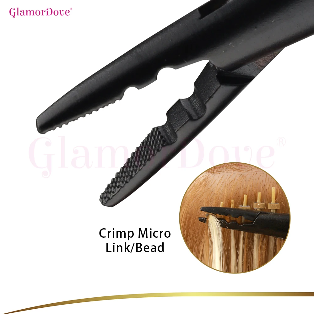 GlamorDove Weft & Beaded Weft Hair Extension Tool Kit – Pliers, Loop Tools, Clips & Curved Needles