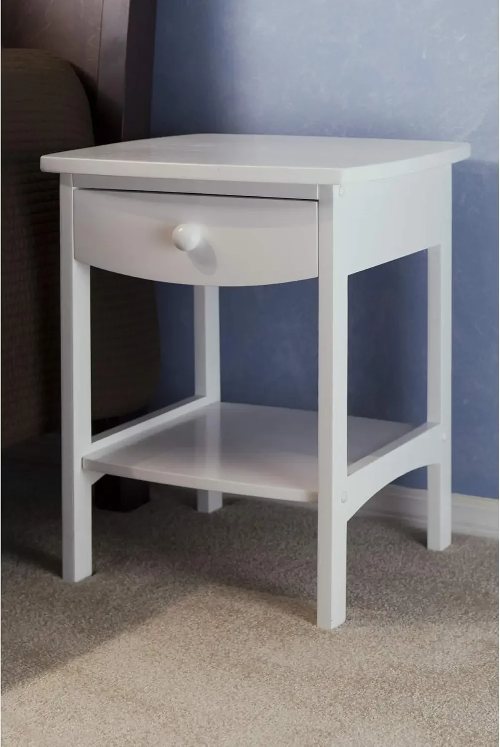 Wood Claire Accent Table, White