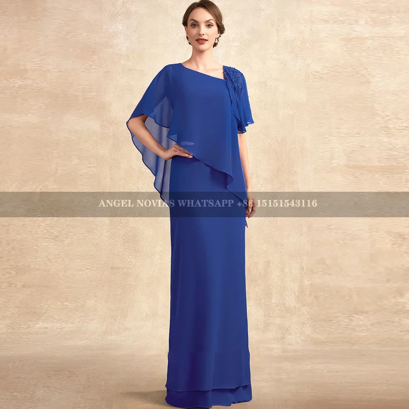 

Long Royal Blue Sheath Mother of the Bride Dresses 2025 Wedding Party Dress Vestidos De Fiestas robes invitée mariage