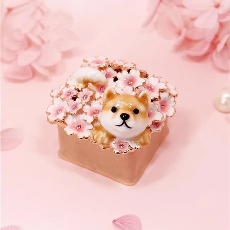 Free Shipping Spot Japanese PICALS Jewelry Box Shiba Inu Sakura Proposal Wedding Mini Gift Ring Storage Box