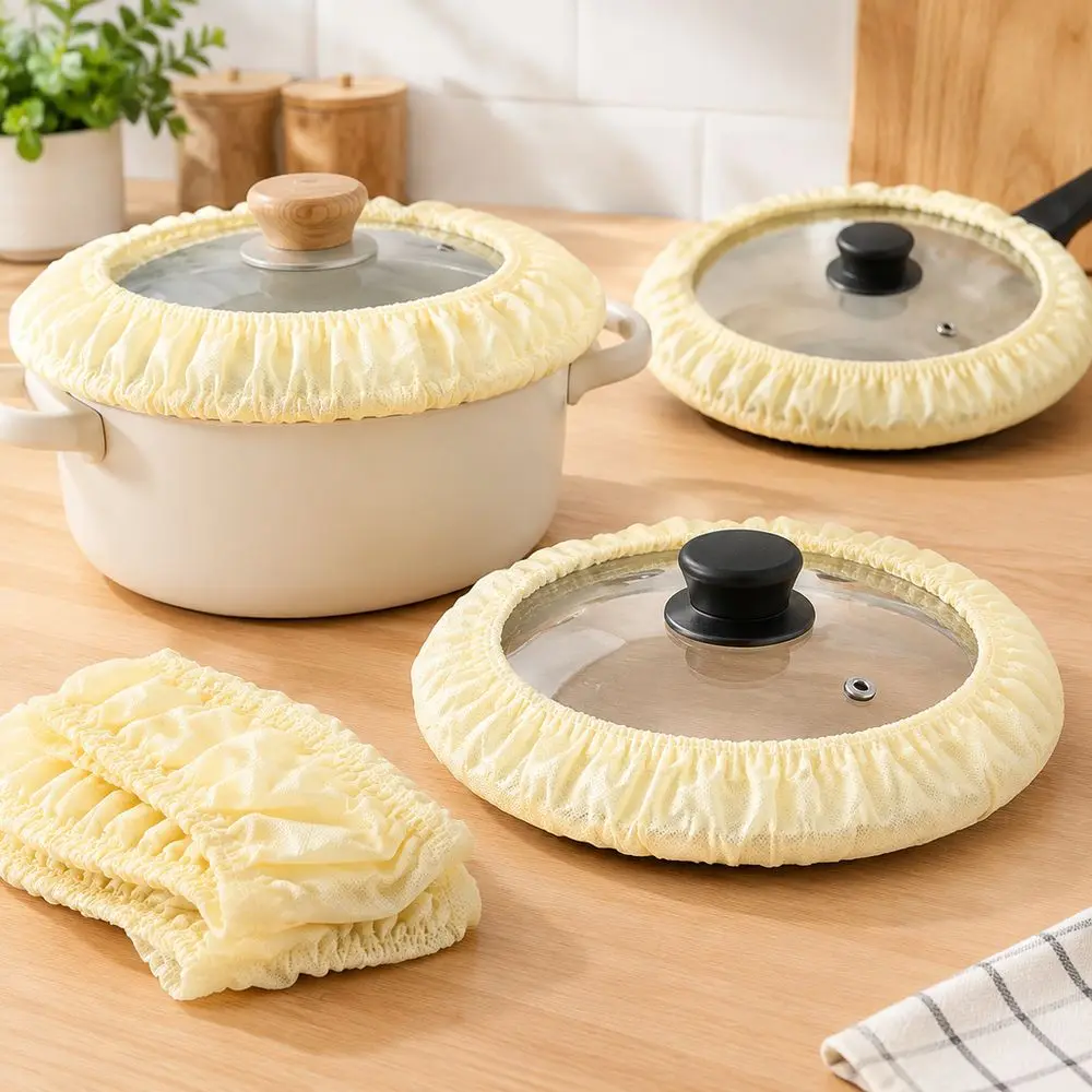 Non Woven Fabric Pot Lid Protective Cover Elastic Edge Anti Collision Pan Lid Cover Dustproof Anti Scratch Pot Lid Dust Cover