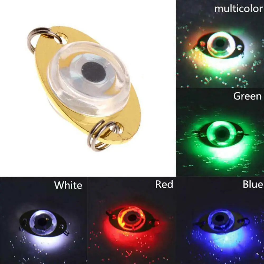 1pcs LED Mini Flash Fish Lure Light Lamp Deep Drop Underwater Eye Shape Fishing Squid Green Blue Red White Multicolor