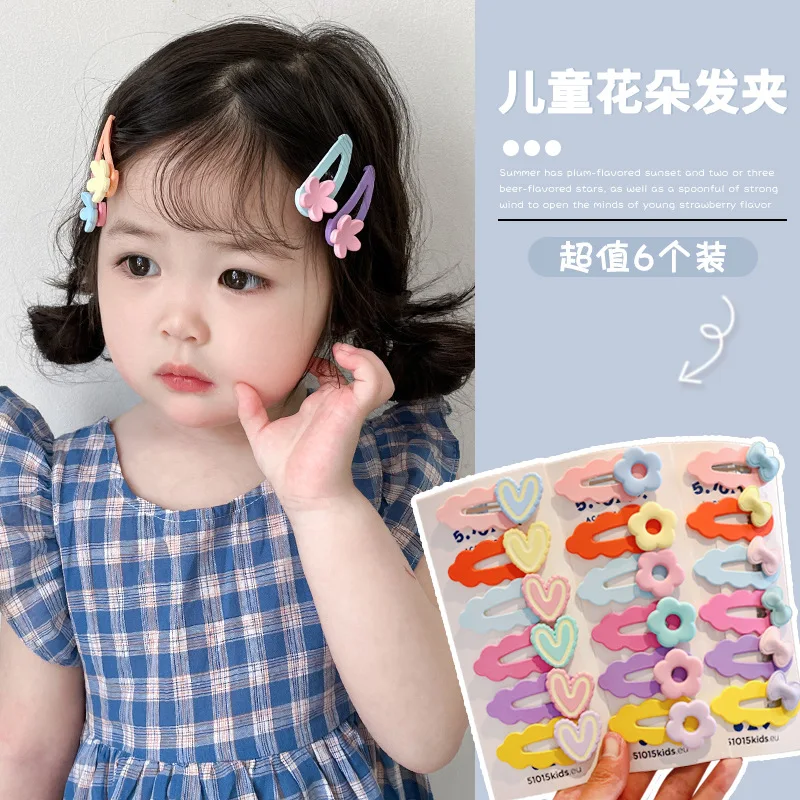 Hairpin Children\'s Female Side Barrettes Top Flow Hair Clips Cute Flower Headwear Baby Headdress