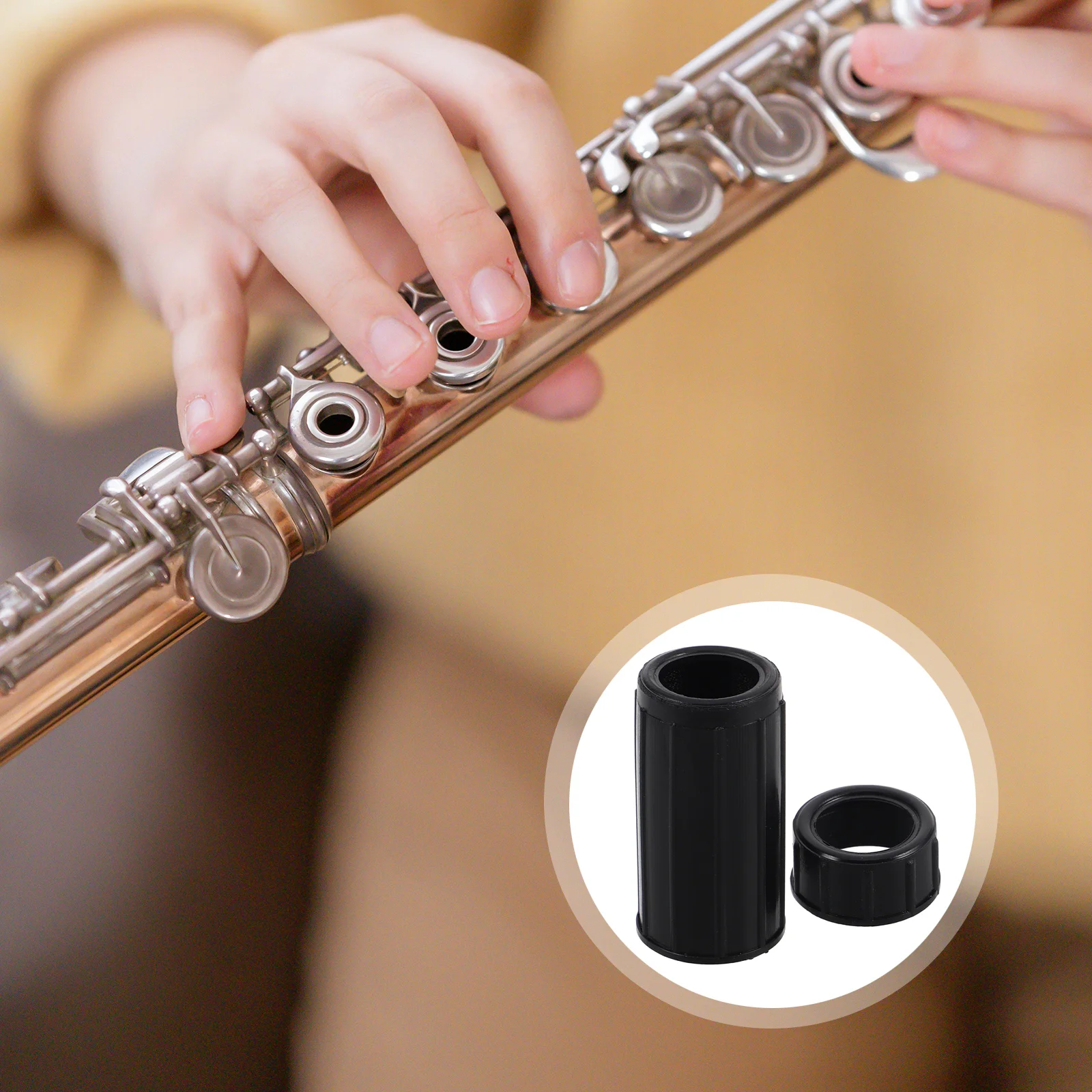 

2Sets C Flute Protective Sleeve Replacement Interface Caps Stylish Durable Musician Student Protector Cover Flute Sockets