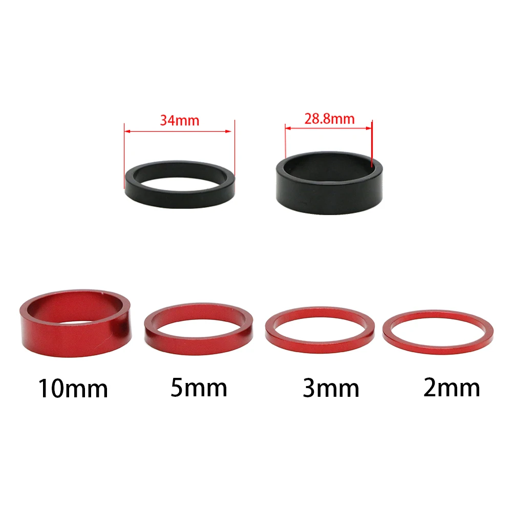 6Pcs/Set 10mm MTB Road Bike Stem Headset Spacers Aluminum Alloy Bicycle Fork Washer Riser Front Fork Handlebar Gasket Ring view 2