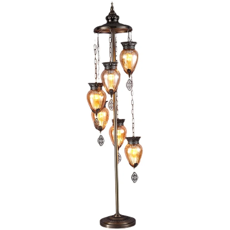 

YY Floor Lamps Ottoman Hollow Carved Living Room Bedroom Bedside Lighting