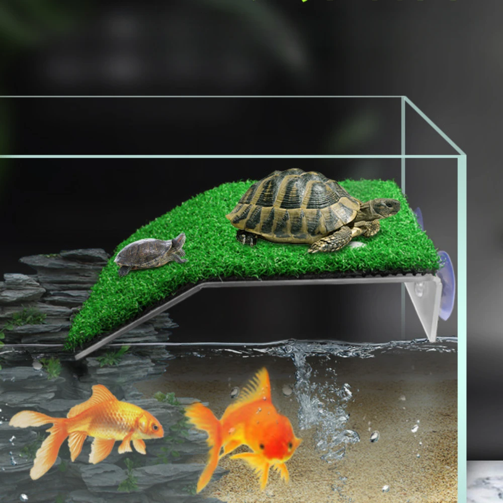 Turtle Climbing Platform Simulation Lawn Climb Shelf Tortoise Floating Island Platform Turtle Rest Basking Platform Decorations