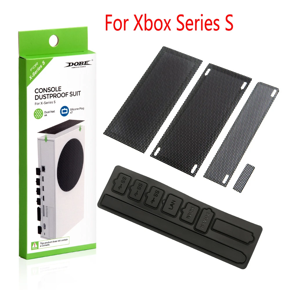 For Xbox Series X S Dust Proof Cover Mesh Filter Jack Stopper Kit Game Console Anti-dust Plugs Pack Protector Accessories