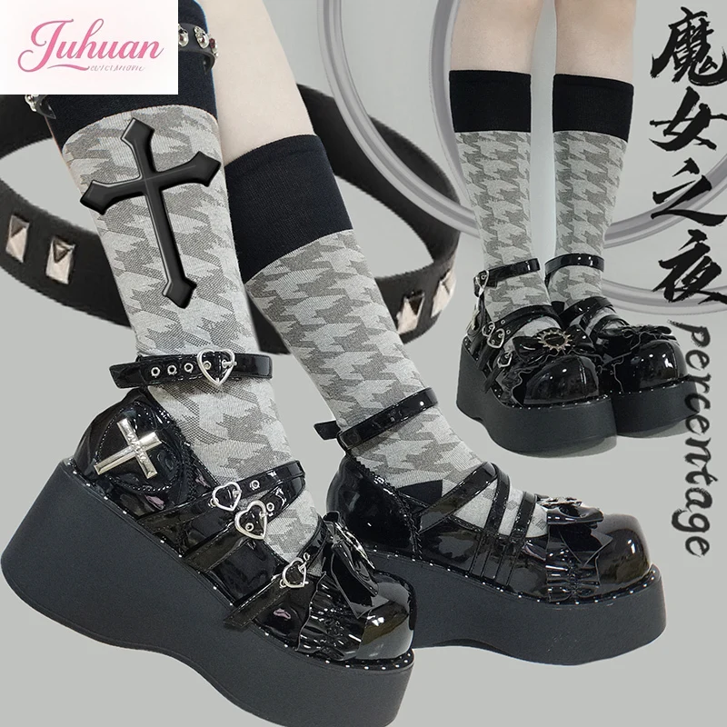 

Japanese Sweet Cool Platform Small Leather Shoes Women's Y2k Subculture Student Shoe Punk Style Hot Girl High Heel Single Shoes