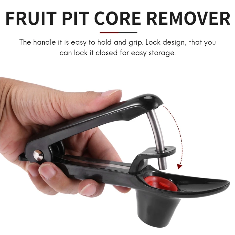 Cherry Pitter Tool,Fruit Pit Core Remover With Space-Saving Lock Design For Make Fresh Cherry Dishes And Cocktail