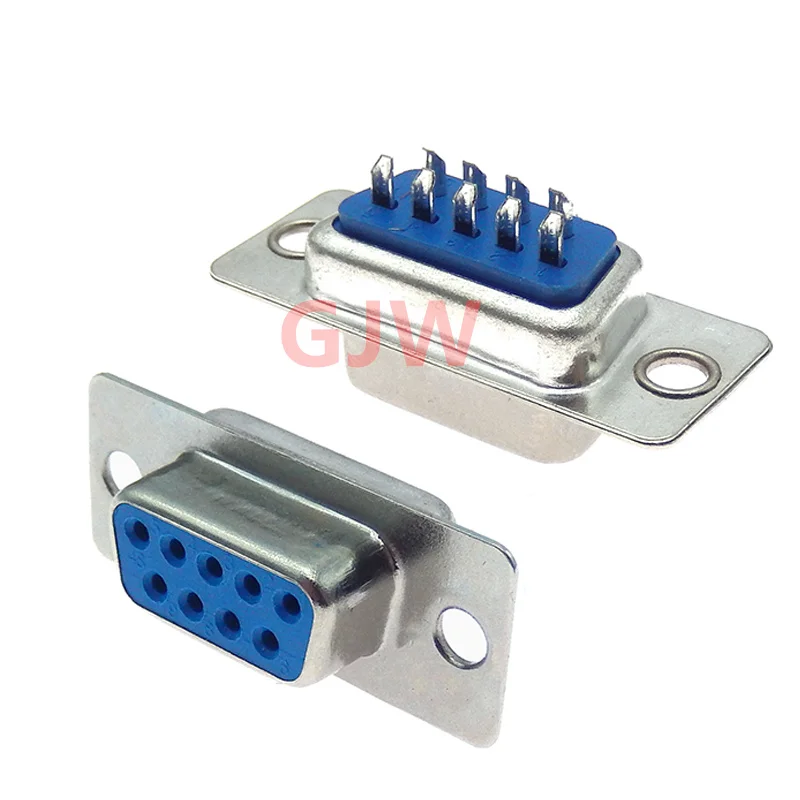 PCB Mount Serial Port Connector, solda tipo D-Sub, COM, 9Pin soquete, 9P, adaptador para PCB, DB9