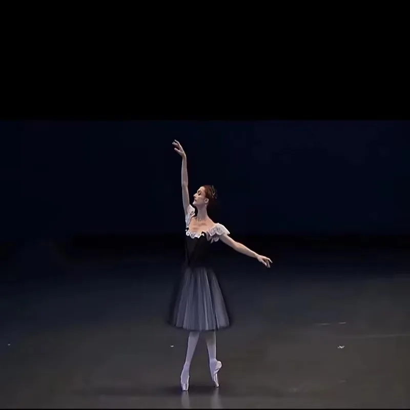 

Черная длинная романтическая балетная пачка для девочек, женский балетный костюм, платье для балета и танцев, юбки-пачки для девочек, фатиновая танцевальная одежда