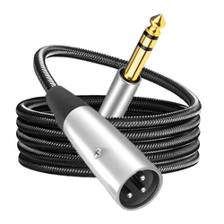 Cavo TRS Jack da Nku XLR(3 pin) a 1/4 pollici cavo bilanciato Stereo da 6.5mm maschio a XLR maschio cavo di interconnessione per altoparlante per chitarra Mixe