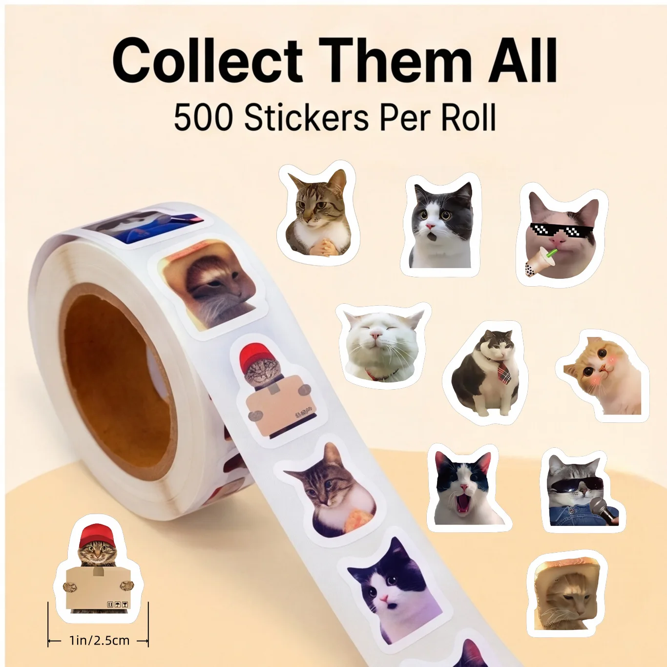 Cartoon Sticker Cat Meme & Excavator Truck Construction Vehicle Stickers DIY Decoration for Laptop Water Bottle Scrapbook Party image 2
