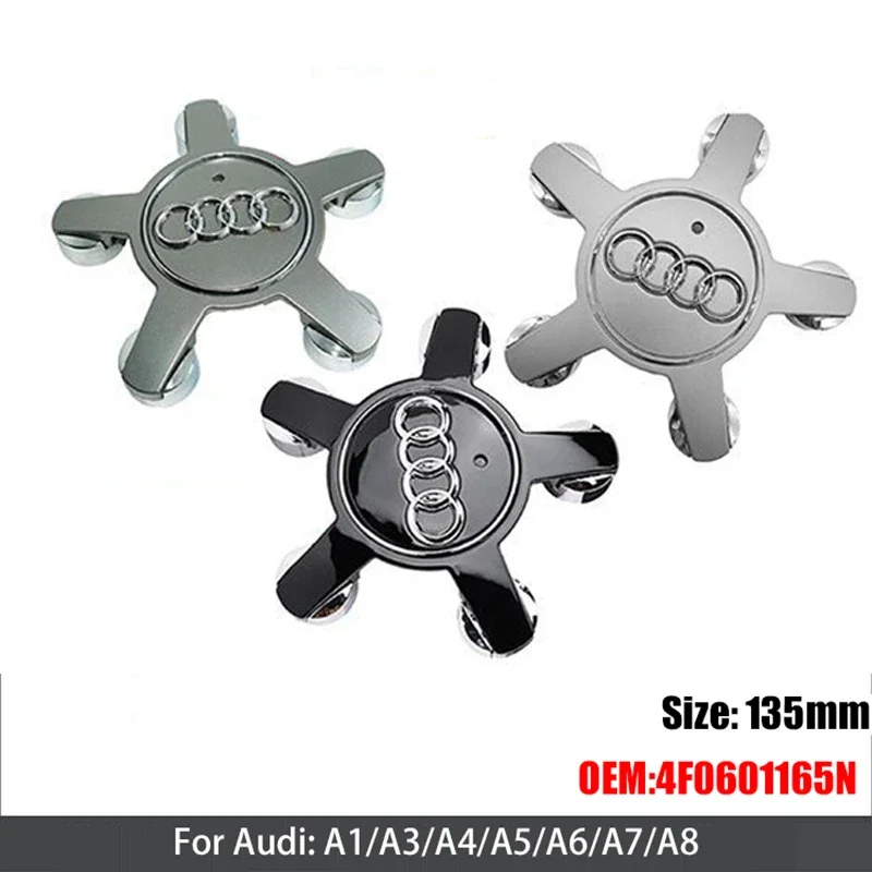 4PCS 135mm Wheel Center Hub Cap For Audi Cool Autobots Logo Car Tire Sticker 8R0601165 4L0601165D 4F0601165N Auto Accessories