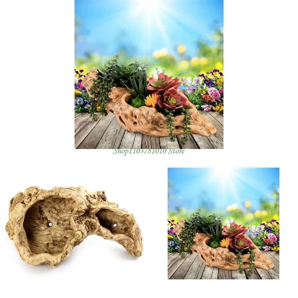 

U55D прочная смола цветочный горшок с корнем дерева для дома и в офисном ландшафте