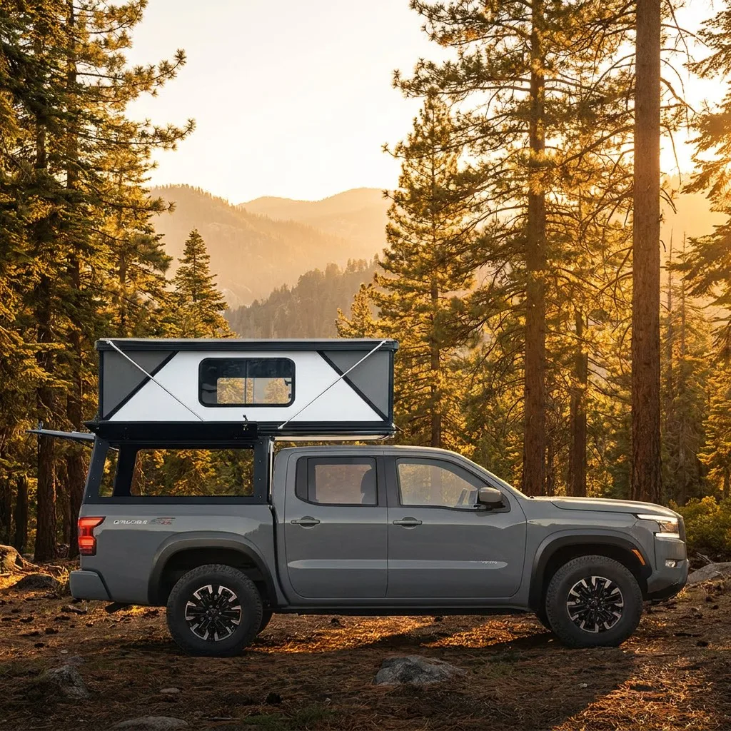 Pickup Truck Canopy, for 5ft 6ft Truck Bed, 4x4 Waterproof Hardtop Cover, Heavy Duty Aluminum Cap, Off-Road Camping Shelter