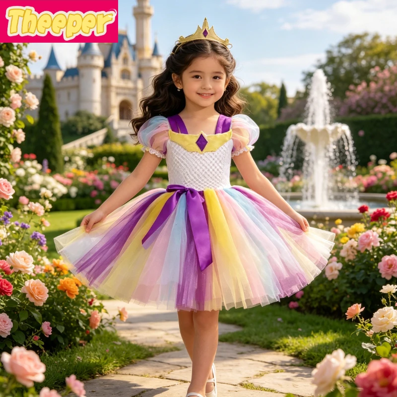 

Dreamy Angel Unicorn Tulle Gown Featuring Elegant Feather Wings, Perfect for Xmas Festivities, Halloween Events and Carnival