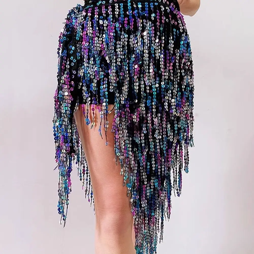 Show Costumes Tassels Sequin Fringed Skirts Sequins Bohemian Belly Dance Belt Sexy Dancer Skirt Women